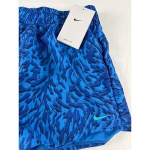 Nike Kids Training Shorts Blue‎ Animal Print Dri-FIT Activewear Gym L